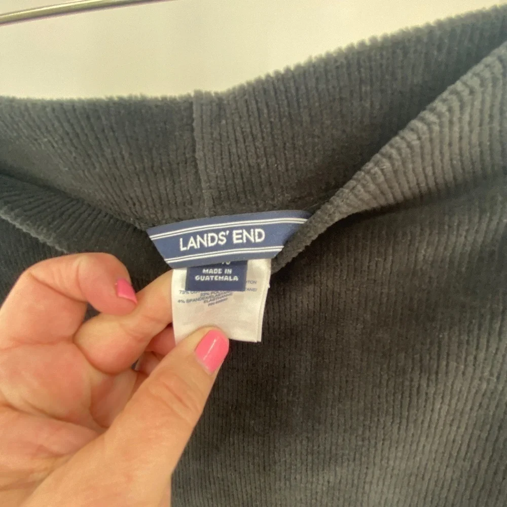 Lands’ End Black corduroy Skirt Size Large 14-16 NWOT